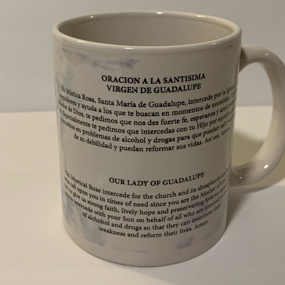 Virgen de Guadalupe Ceramic Mug With Prayer. Spanish And English. New - Picture 2 of 5